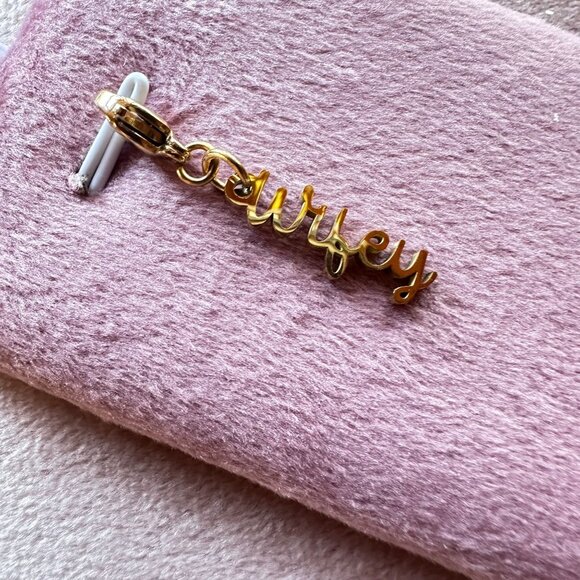 Handmade Jewelry - Wifey Charm 18k PVD Gold Stainless Steel With Lobster Claw Clasp Elegant Script